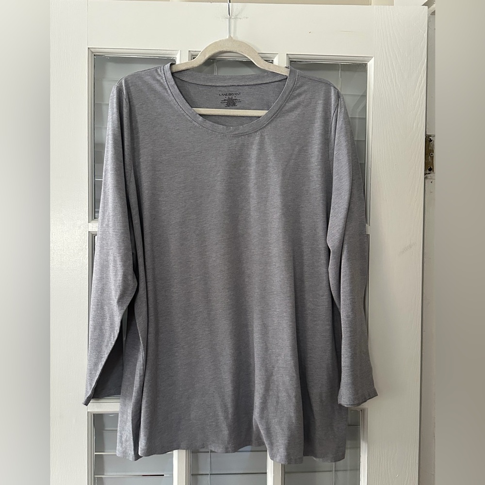 Lane Bryant Women’s 22/24 Gray Long Sleeve Round Neck T-shirt | SKU 0511‎